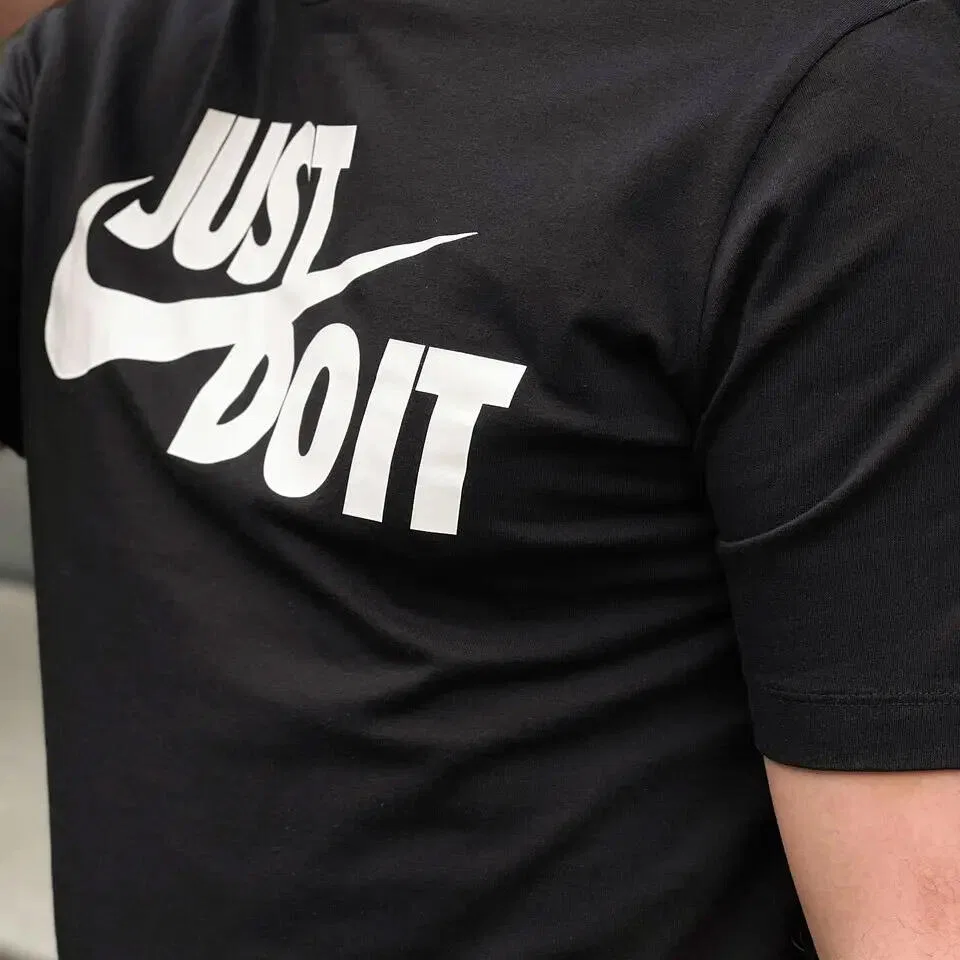 Мужская футболка с принтом Nike M Nsw Tee New Just Do It Swoosh, Цвет: Schwarz — фото 3