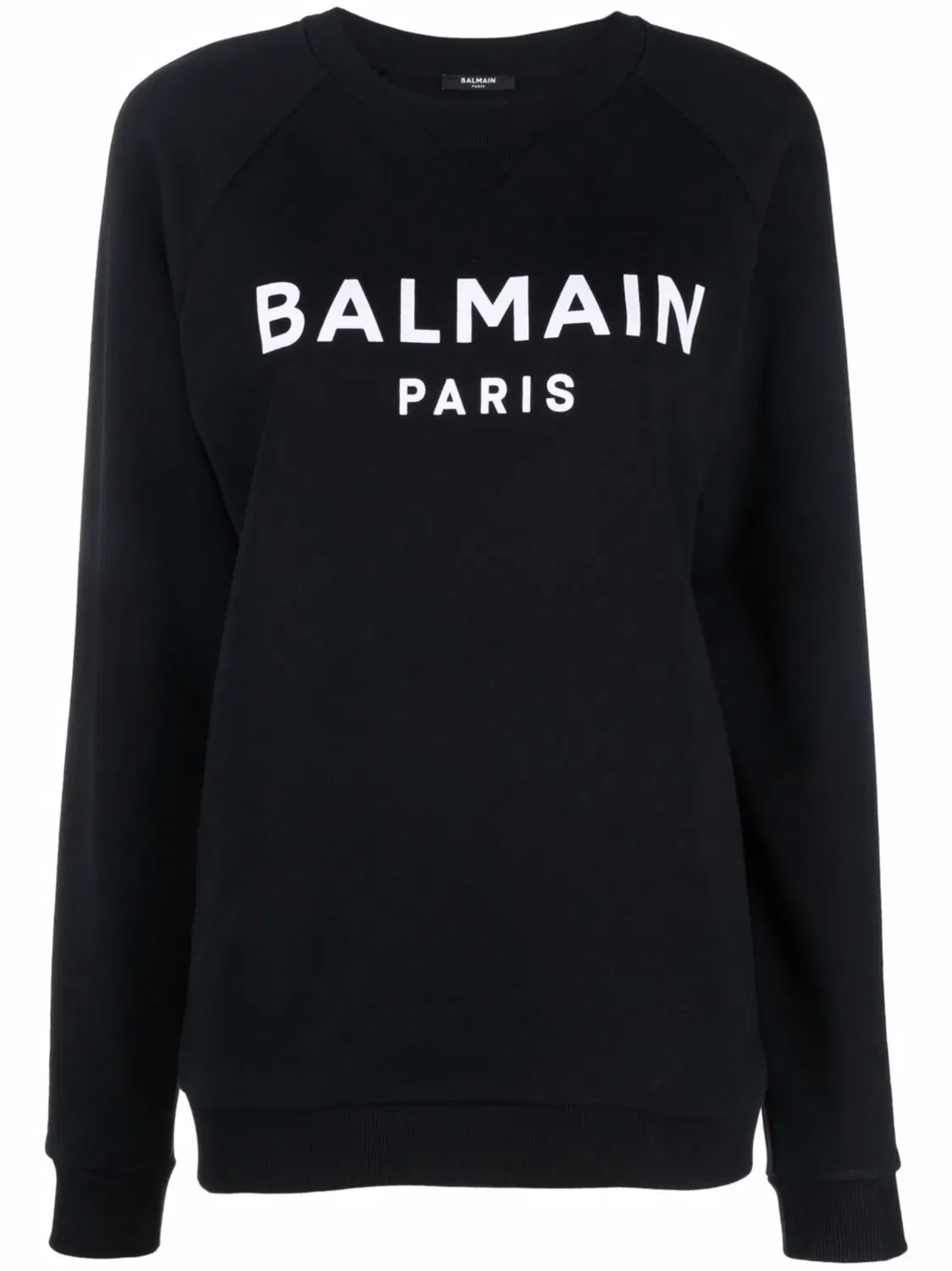 Balmain Свитшот с флоковым логотипом черный