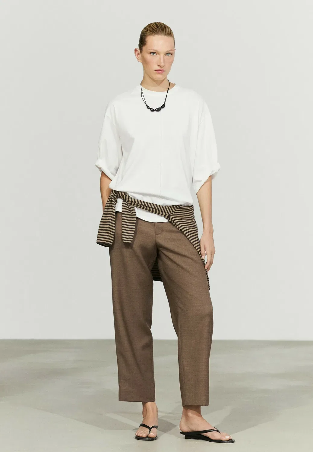 Топ с длинными рукавами Massimo Dutti, White — фото 4