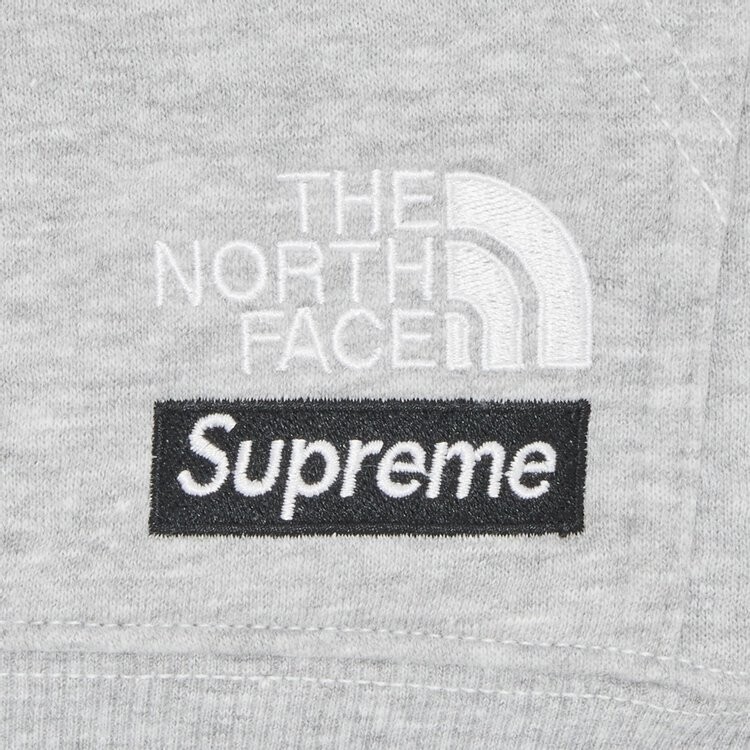 Толстовка Supreme x The North Face Convertible Hooded Sweatshirt 'Heather Grey', серый — фото 3