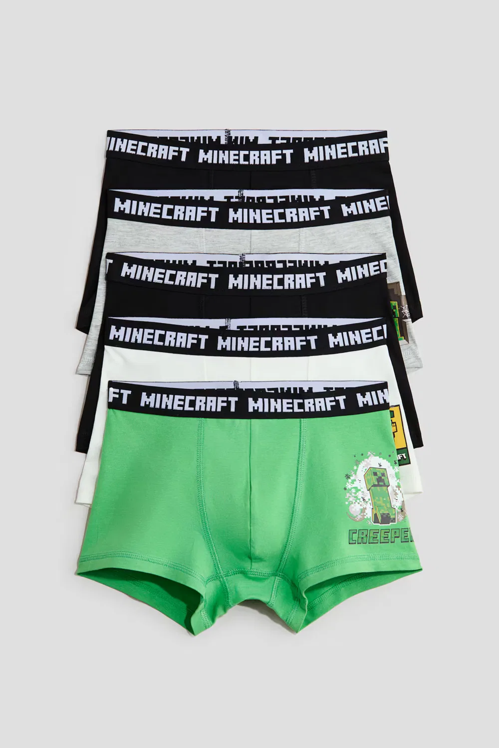 5 хлопковых трусов в упаковке H&M, Grün/Minecraft