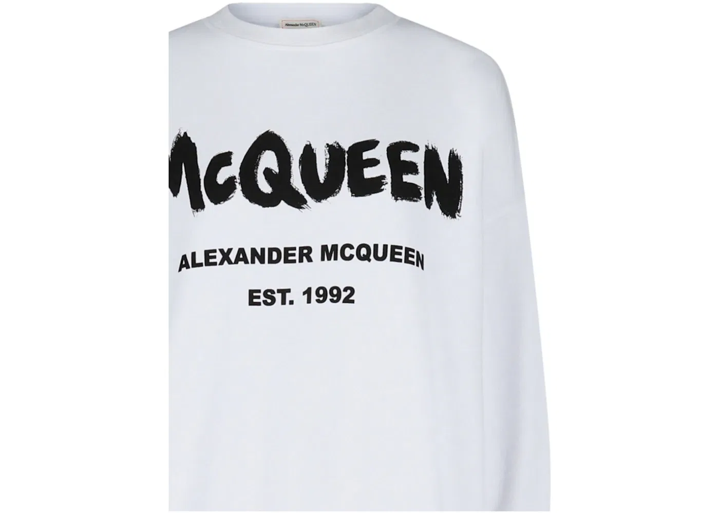 Женский свитшот с принтом Graffiti Logo Alexander McQueen, White Black — фото 3