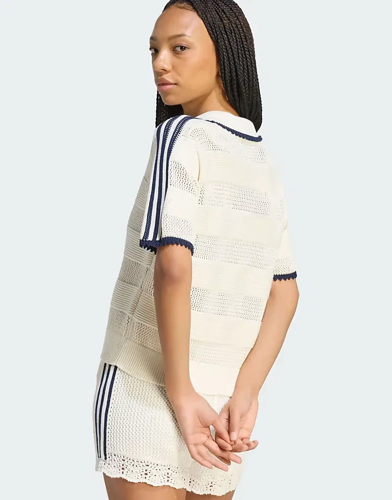 Поло Adidas Originals Resort, белый — фото 4