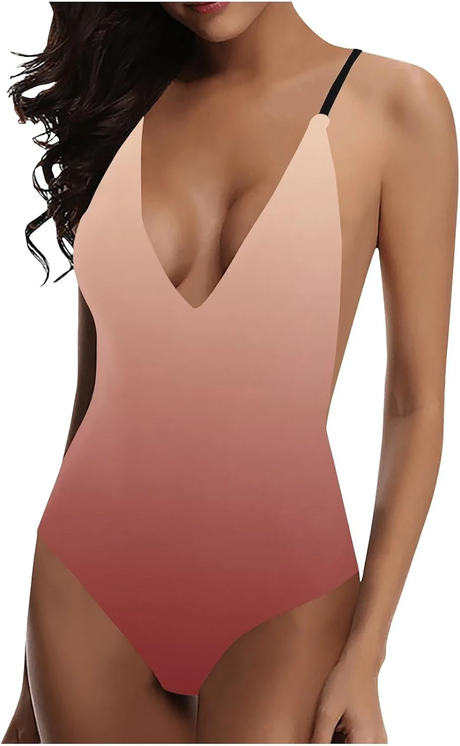 Женский слитный купальник с утяжкой живота Gradient, Pink