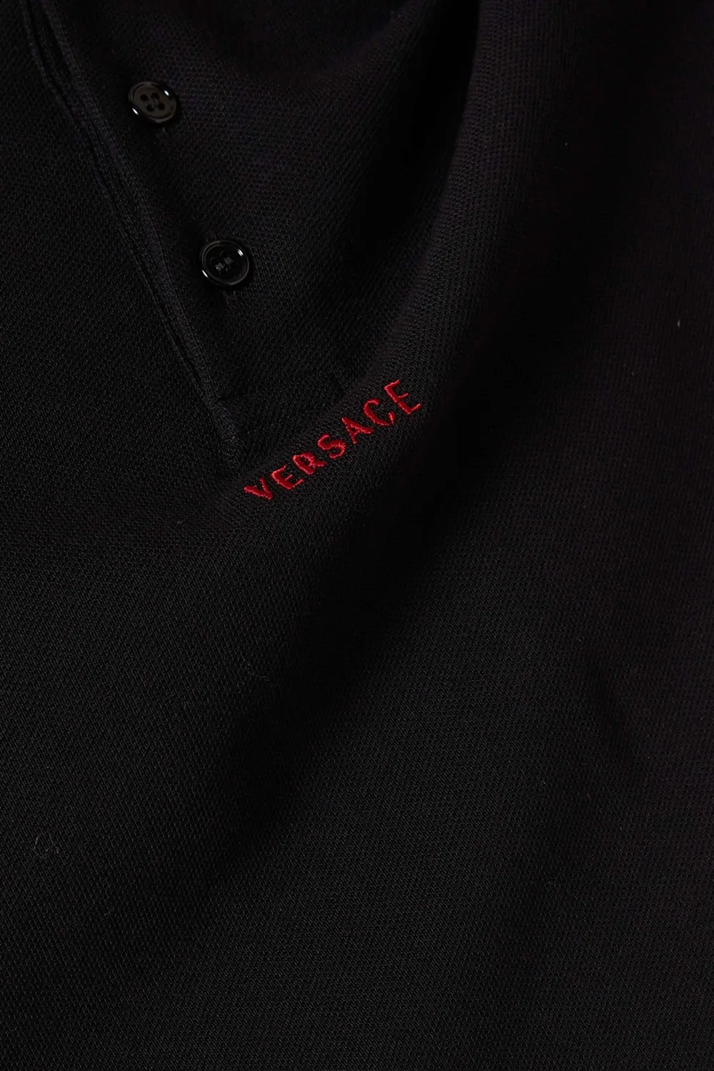 Футболка поло с вышитым логотипом из хлопкового пике Versace — фото 4