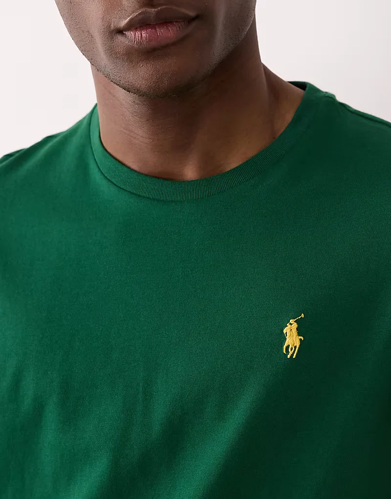 Футболка Polo Ralph Lauren с логотипом Icon, зеленого — фото 3