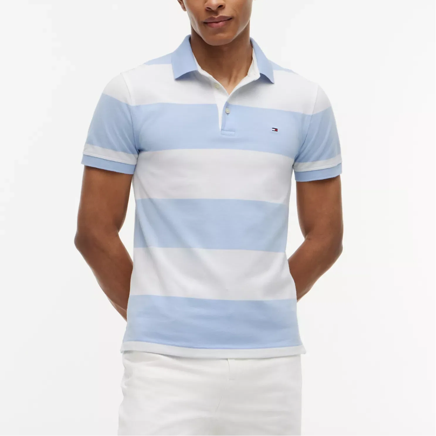 Мужское поло Tommy Hilfiger, Light Blue Stripes — фото 4