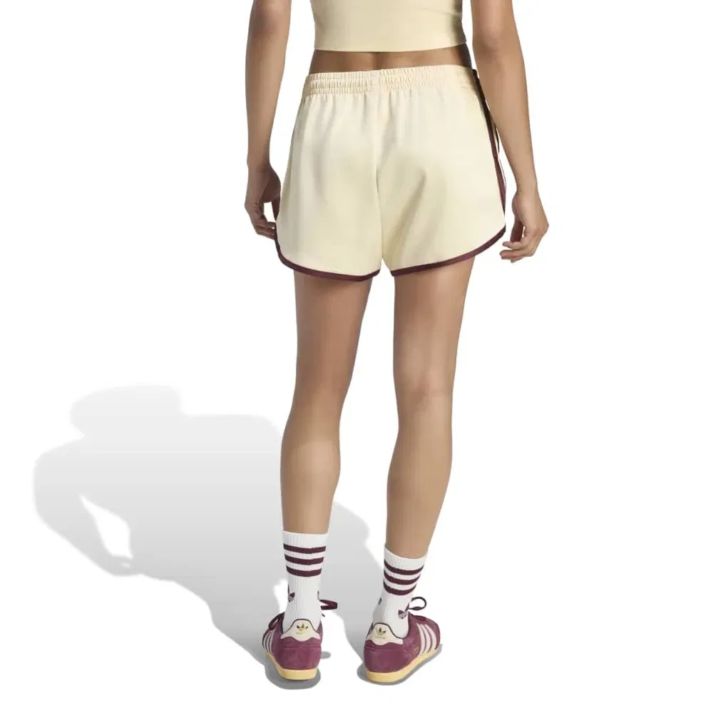 Женские шорты из атласа с принтом Satin 3 Stripes Sprinter Adidas Originals, Yellow — фото 2