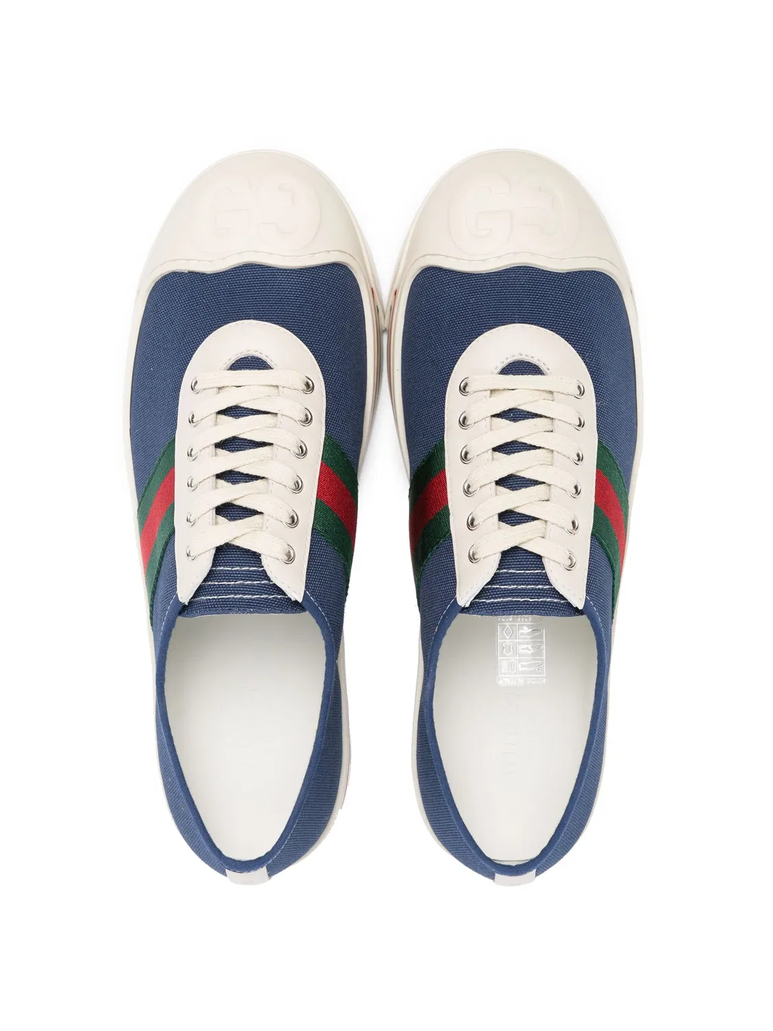 Кеды Gucci Kids из канваса с отделкой Web, синие — фото 3