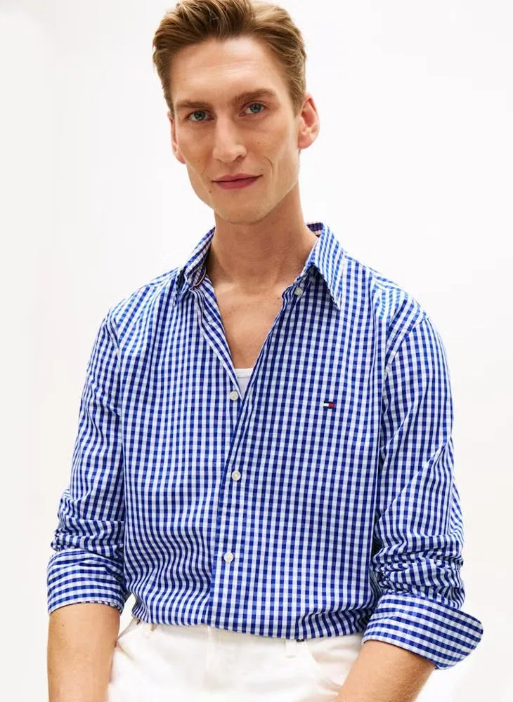 Рубашка с принтом в клетку Th Flex Tommy Hilfiger, синий