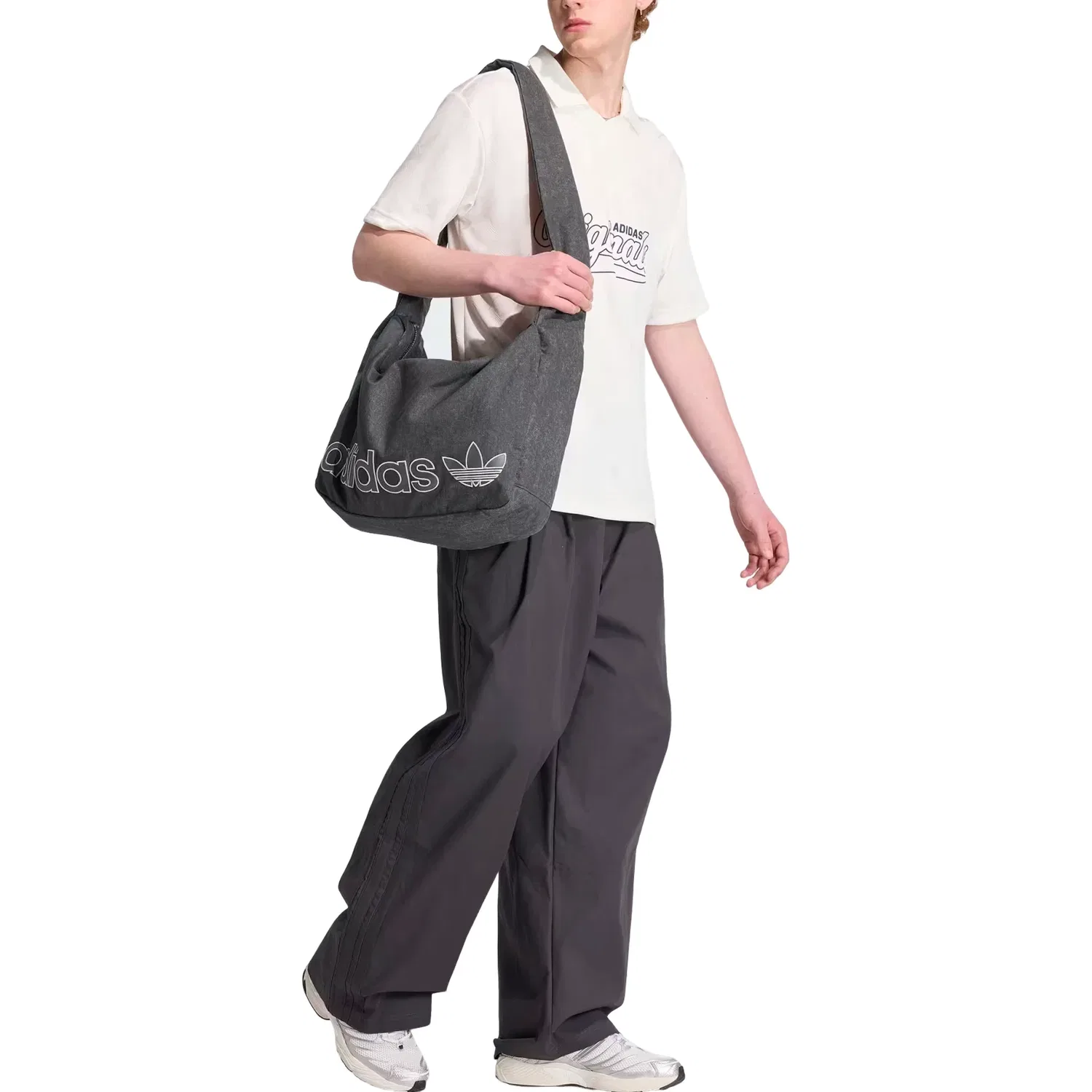Мужская футболка с принтом Adidas Jacquard Jersey Asia Sizing Cloud White, белый — фото 4