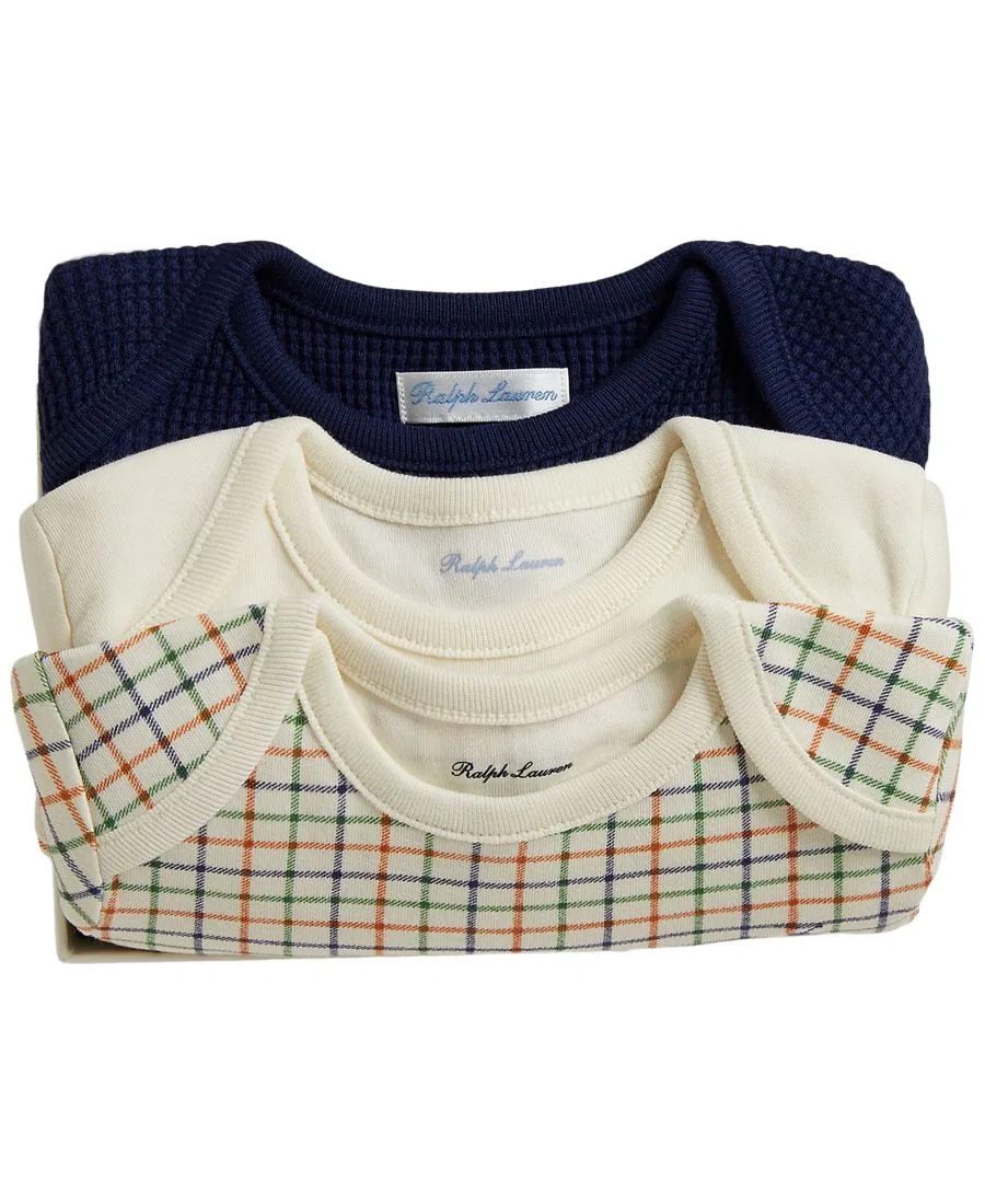 Комплект боди с длинным рукавом, 3 шт. Polo Ralph Lauren, Havenswood Tattersall — фото 2