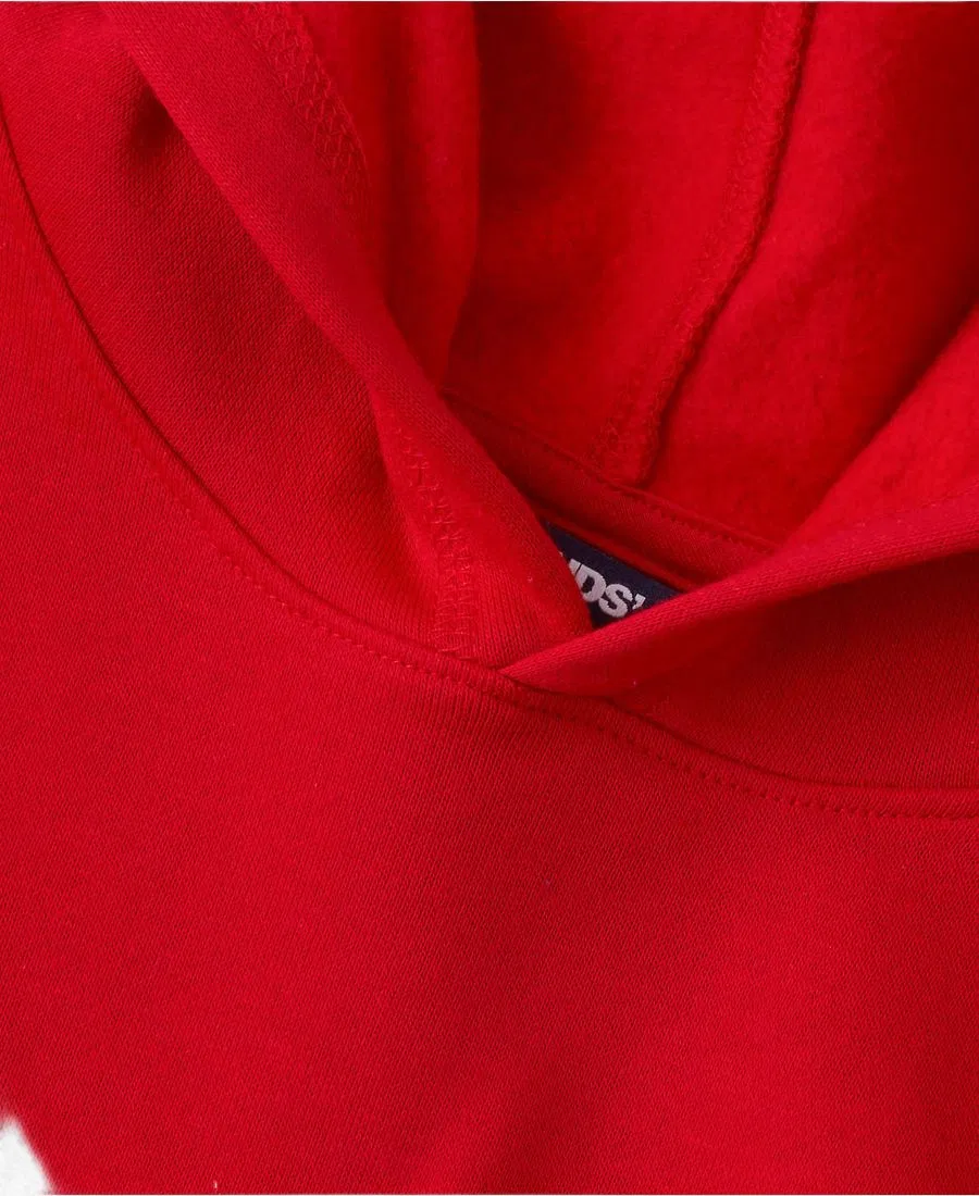 Детский худи из футера с капюшоном и кенгуру-карманом Lands' End, Bright Red — фото 3