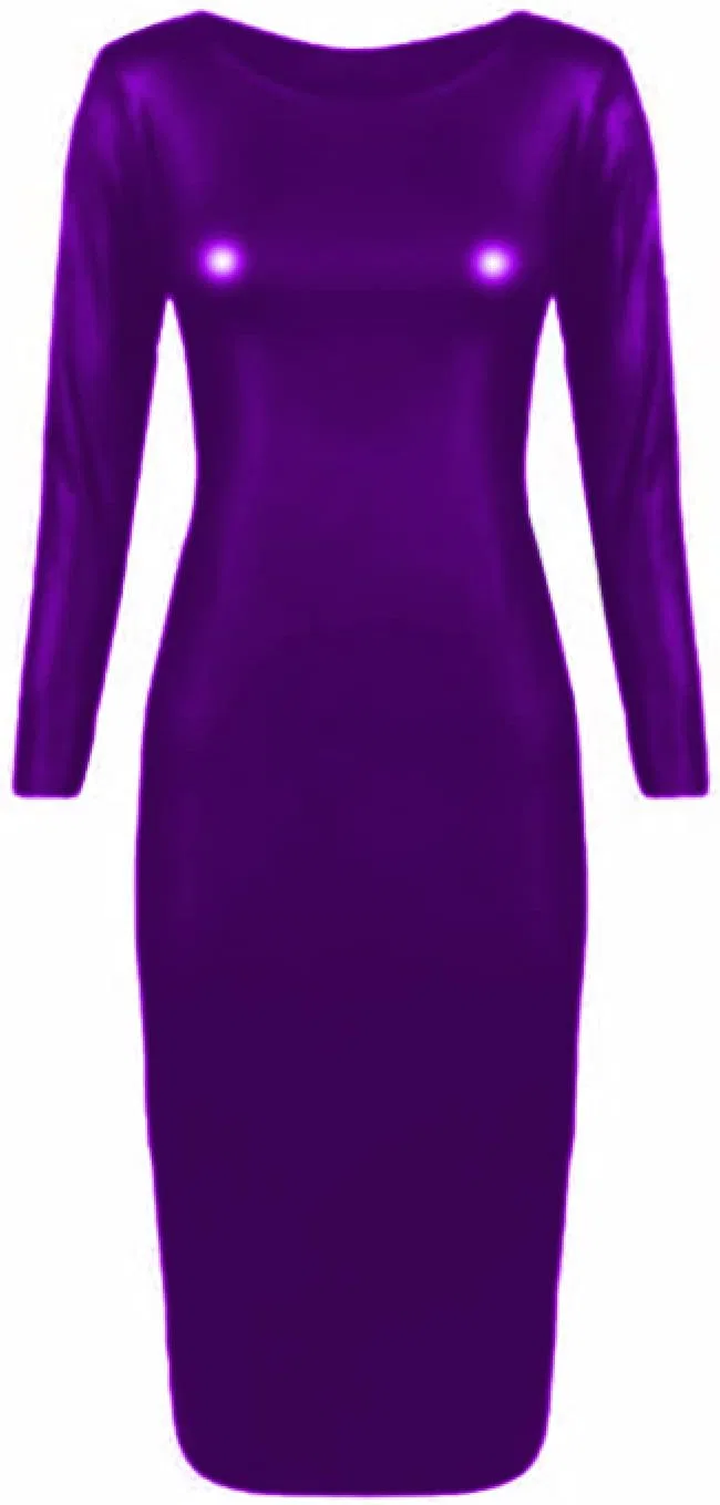 Женское облегающее макси-платье из искусственной кожи Plus Size, Purple