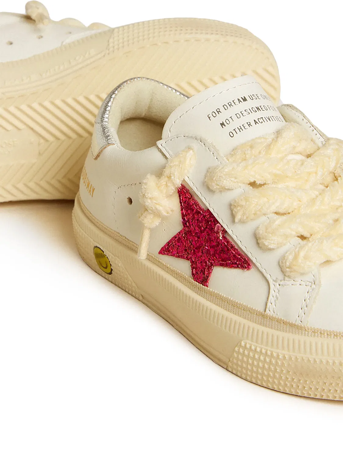 Кроссовки из кожи с блестками Golden Goose, белый — фото 2