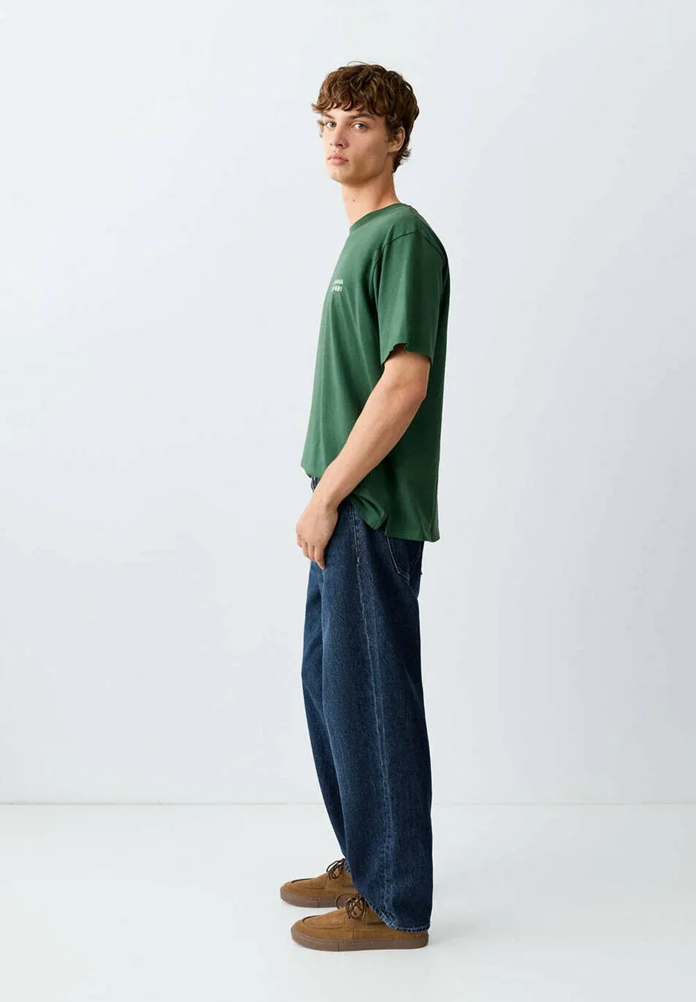 Подростковые джинсы свободного кроя Mango Kids, Dark Blue — фото 4