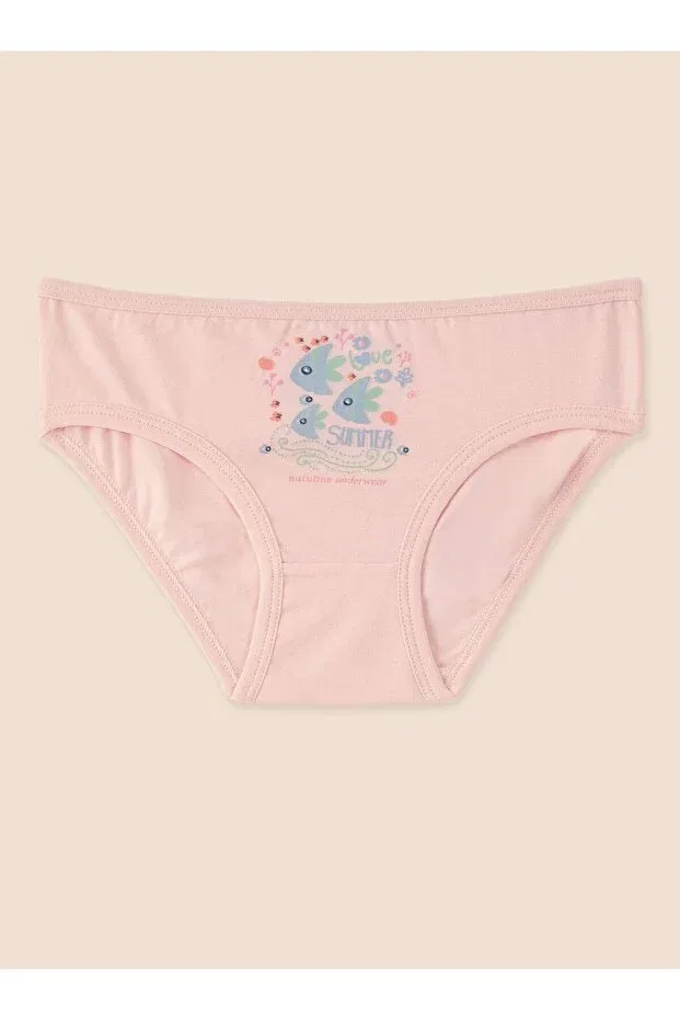 Детские трусы для девочек хлопковые Basics Natuline, Pink - Light Blue - Ecru — фото 3