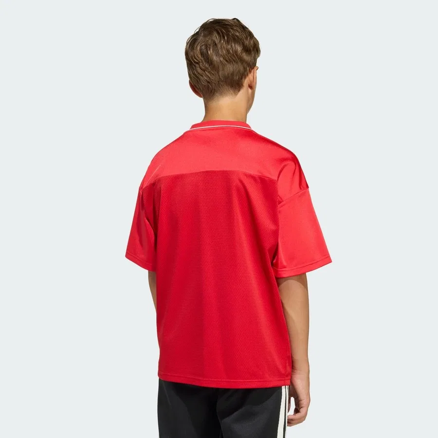 Детская футболка из сетки с длинным рукавом Sportswear Stadium Mesh Basketball Shirt adidas, Красно-белый — фото 2