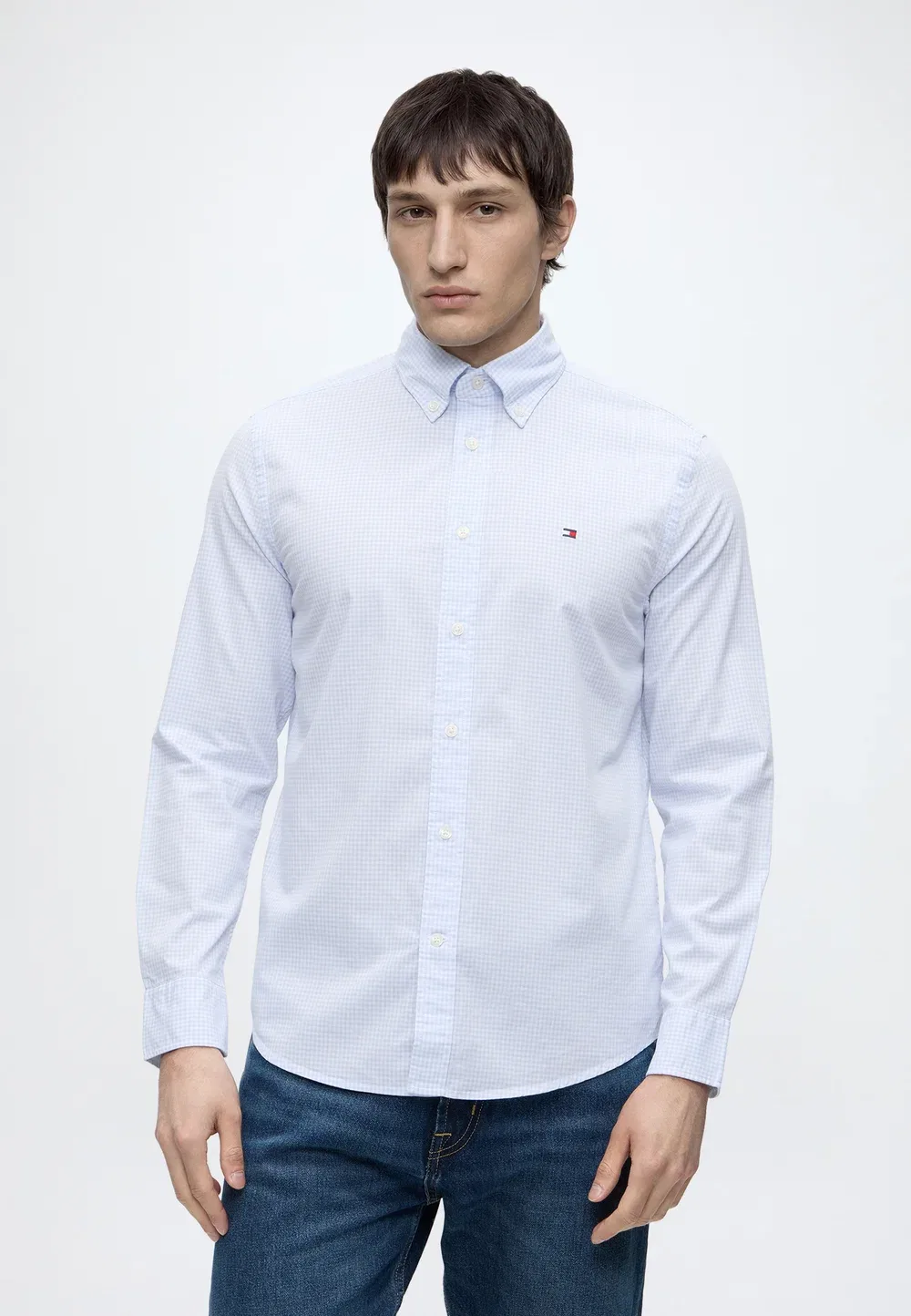Рубашка из поплина в клетку Flex RF - рубашка Tommy Hilfiger, Sweet Blue / Check