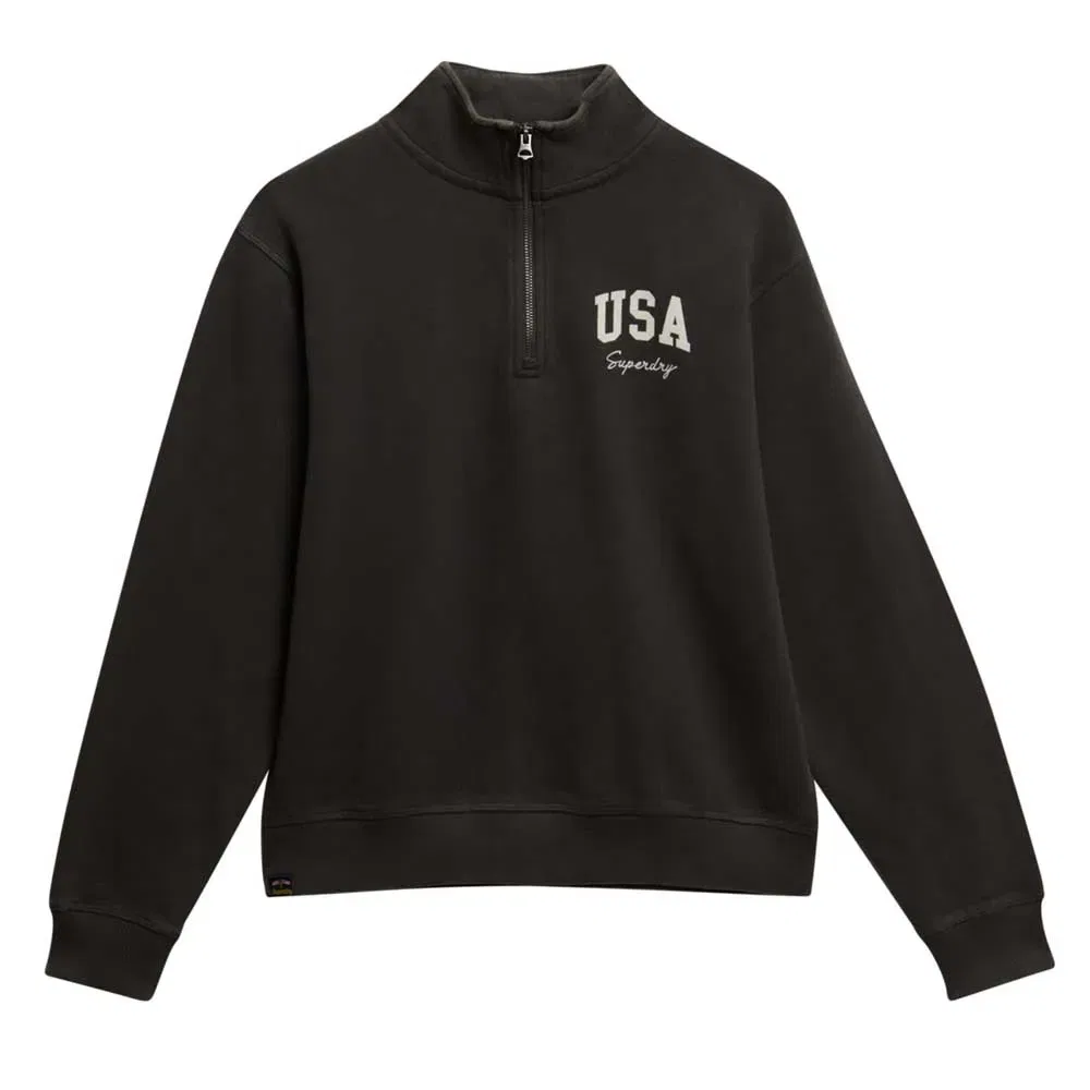 Худи с полузастежкой Athletic Essential Superdry, черный — фото 2