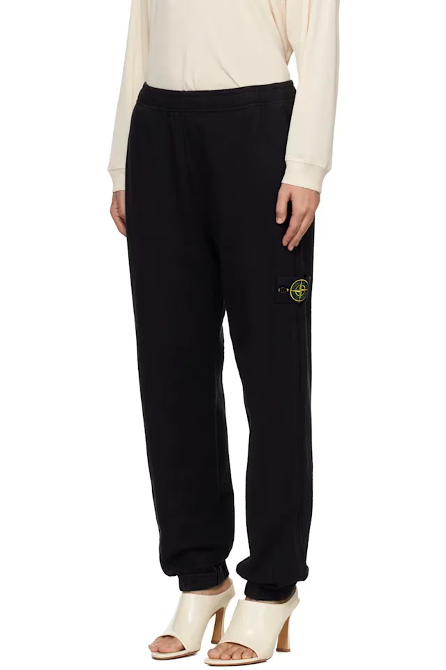 Черные спортивные штаны из флиса Malfilé 6200012 с эффектом старого цвета Stone Island — фото 4