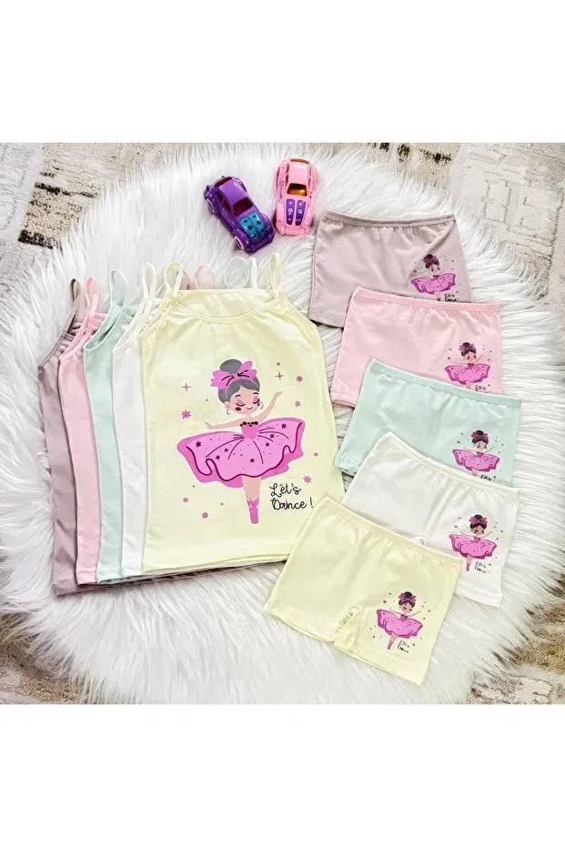 Детский комплект маек и шорт для девочек с принтом Generic Brands, Ballerina Pattern