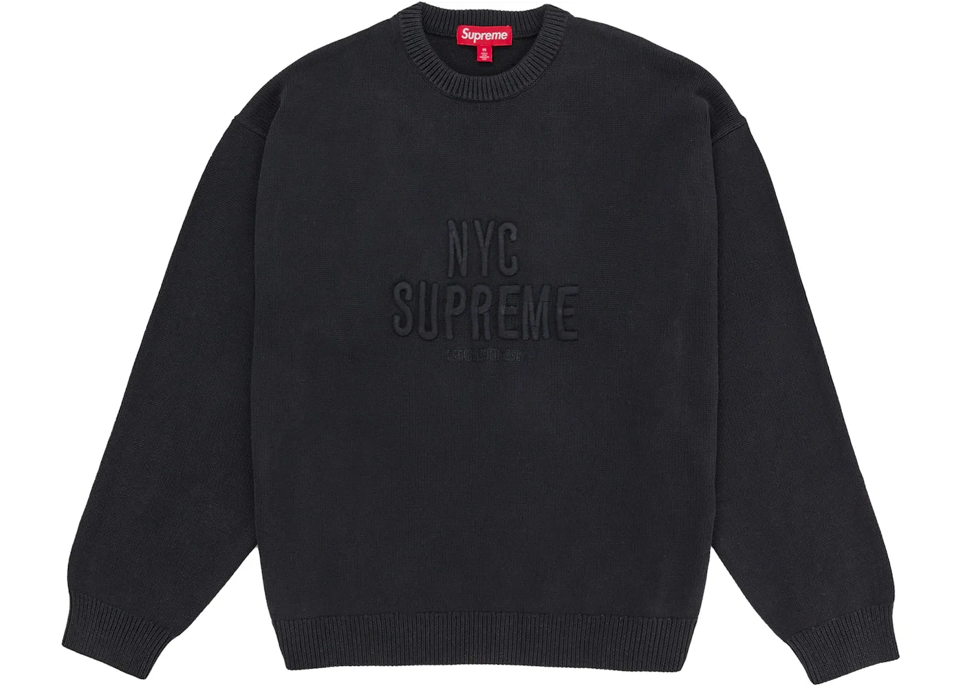 Мужской свитер с начесом Supreme, Black