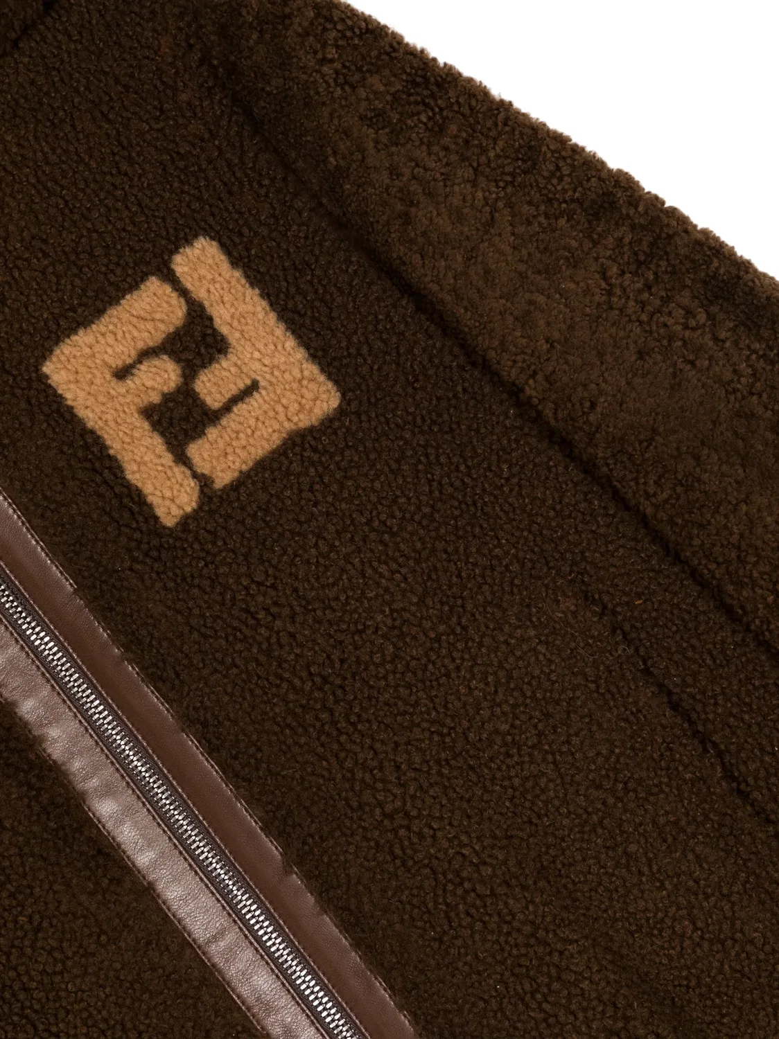 Пальто с капюшоном и логотипом FENDI, коричневый — фото 2