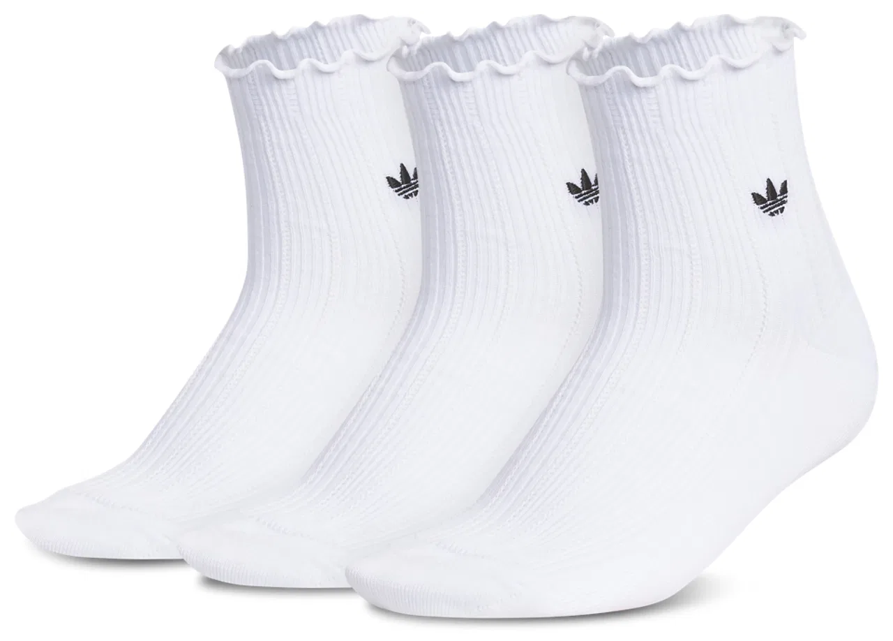 Носки с рюшами Quarter Socks 3-Pack Adidas, белый/черный