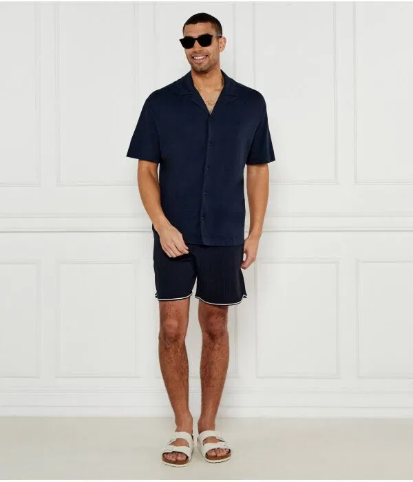 Мужская рубашка свободного кроя Emporio Armani, Blu Marino — фото 2