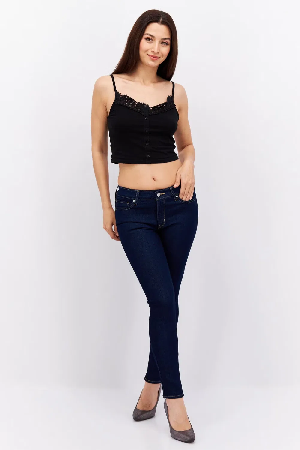 Levi'S Джинсы узкие с эффектом потертости, синий — фото 2