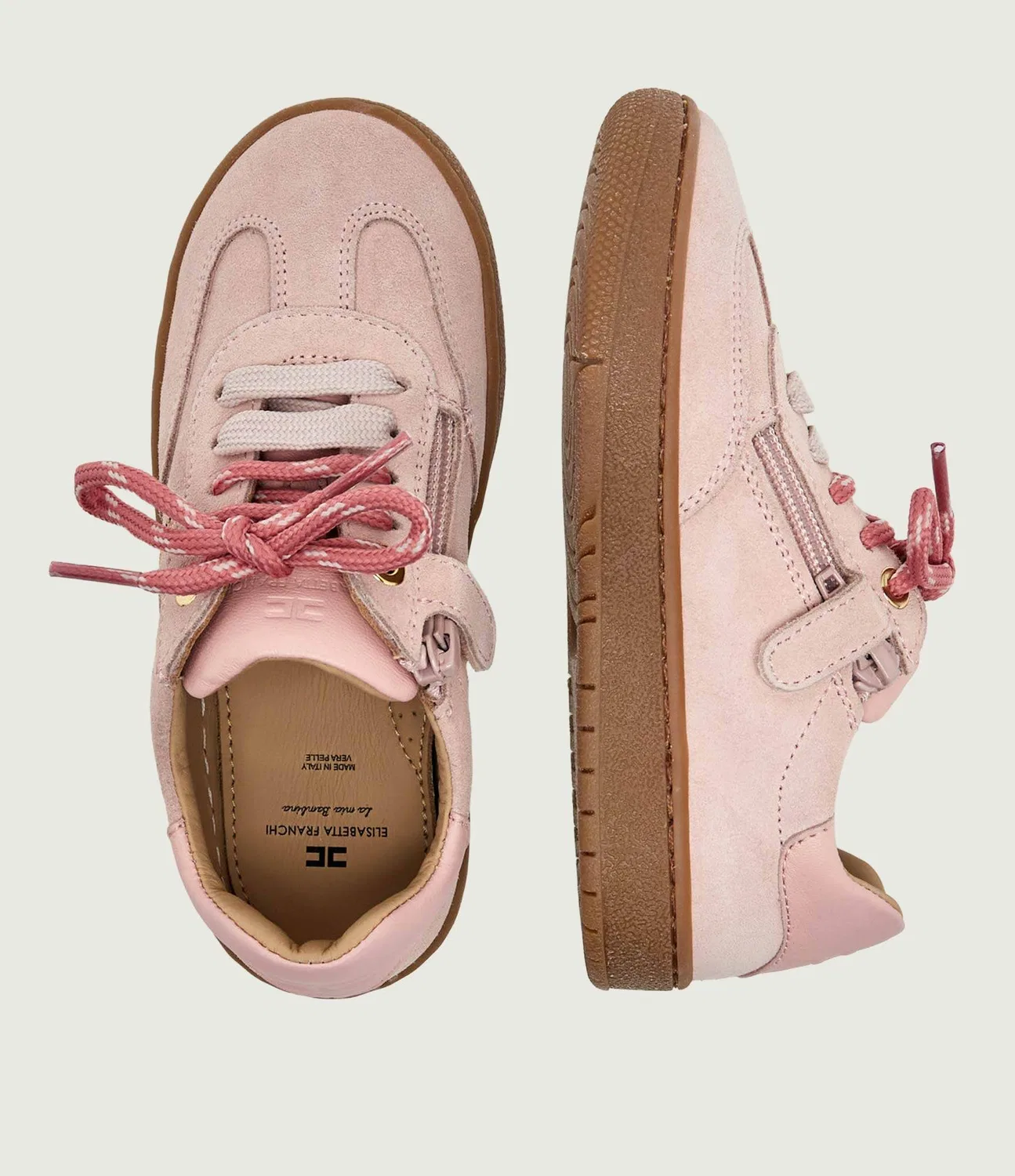Кроссовки из натуральной кожи Elisabetta Franchi, Rosa — фото 3