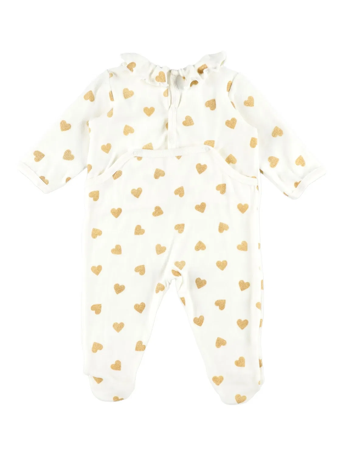 Боди с оборками и принтом Petit Bateau, нейтральные цвета — фото 2