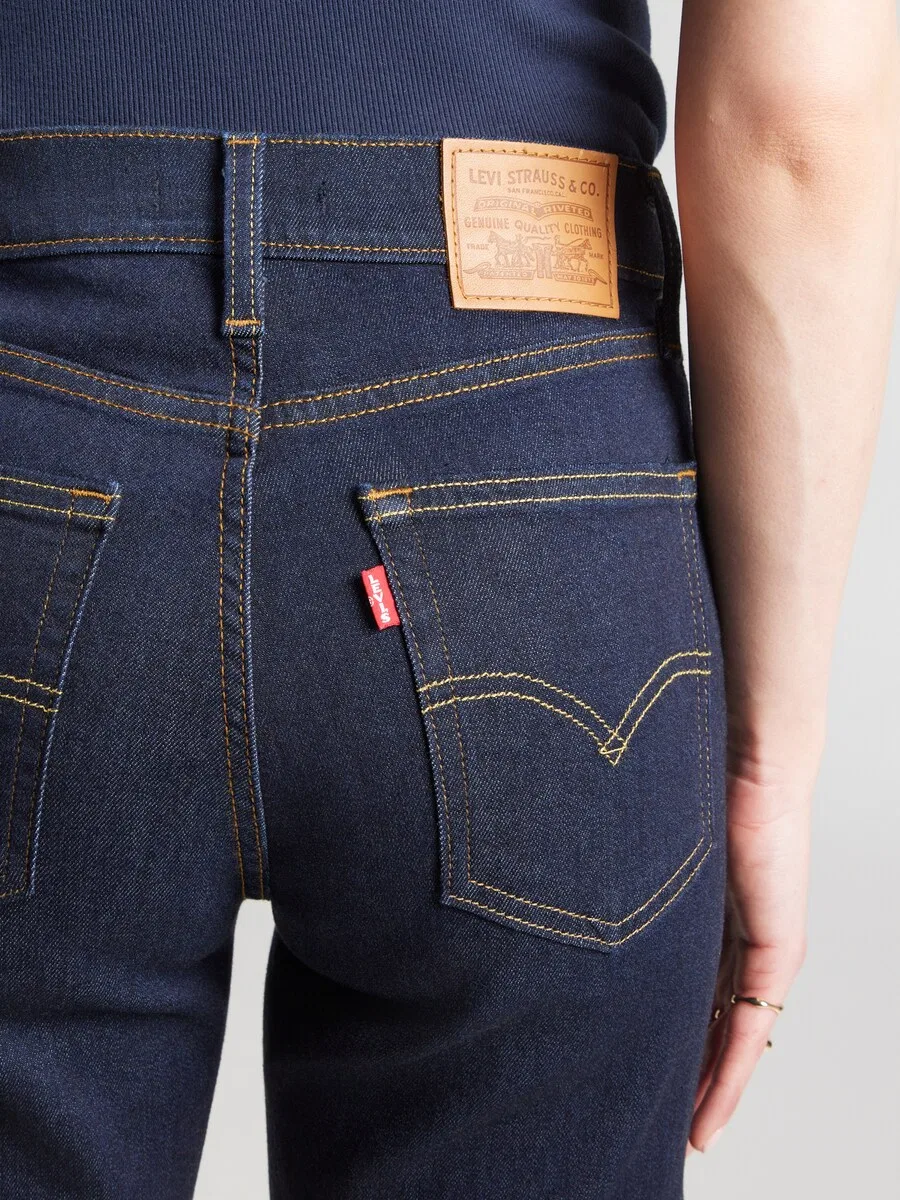 Джинсы LEVI'S Regular '723 HIGH RISE STRAIGHT' темно-синего цвета — фото 2