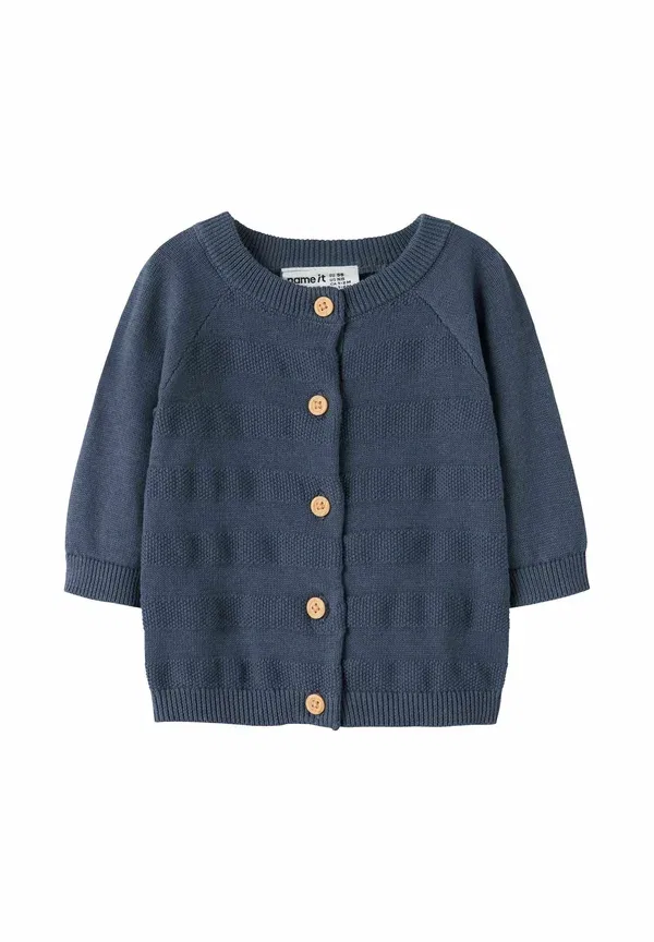 Кардиган хлопковый Cardigan Name It Vintage Indigo, индиго — фото 3