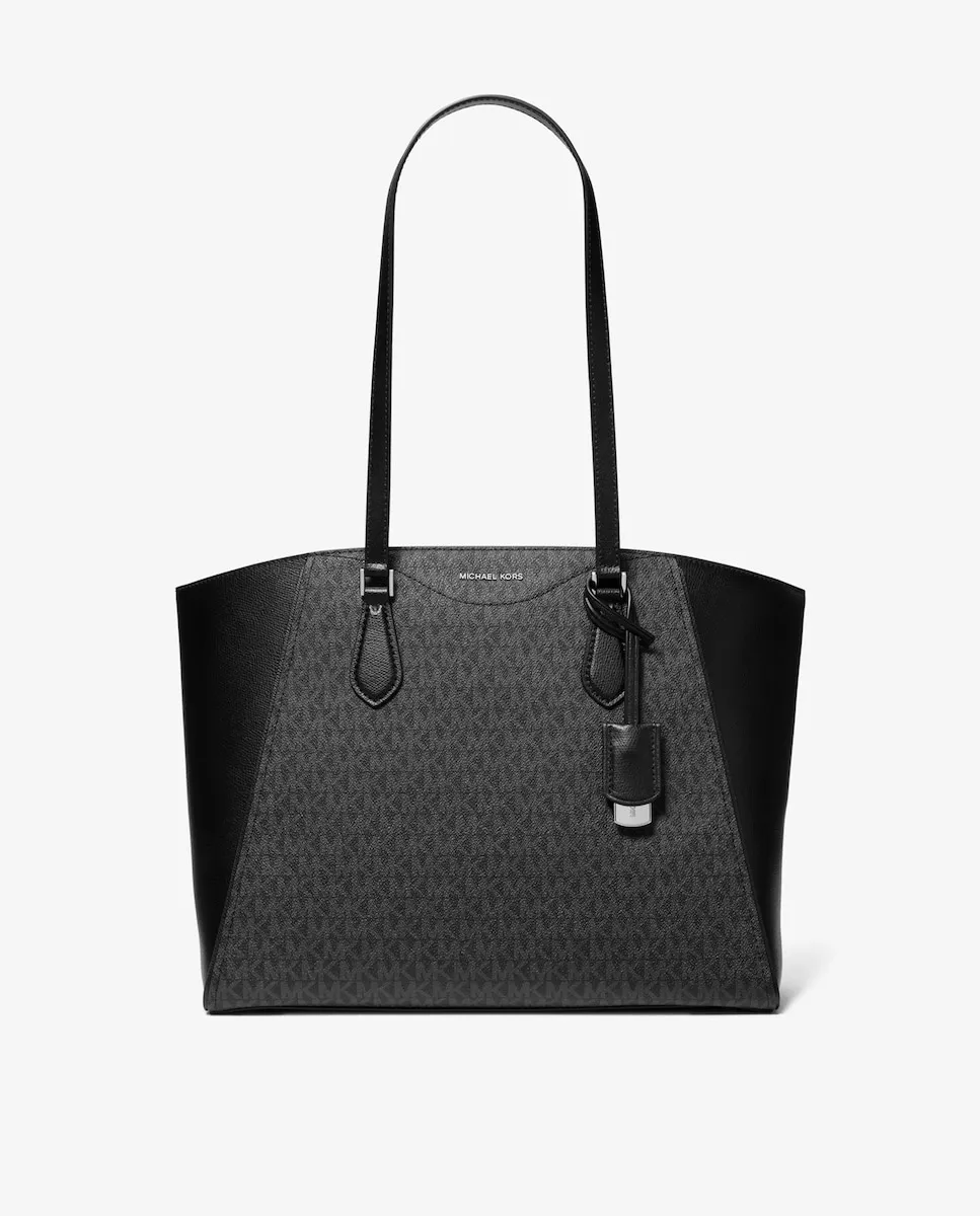 

Сумка-тоут с принтом логотипа Taryn Michael Michael Kors, черный