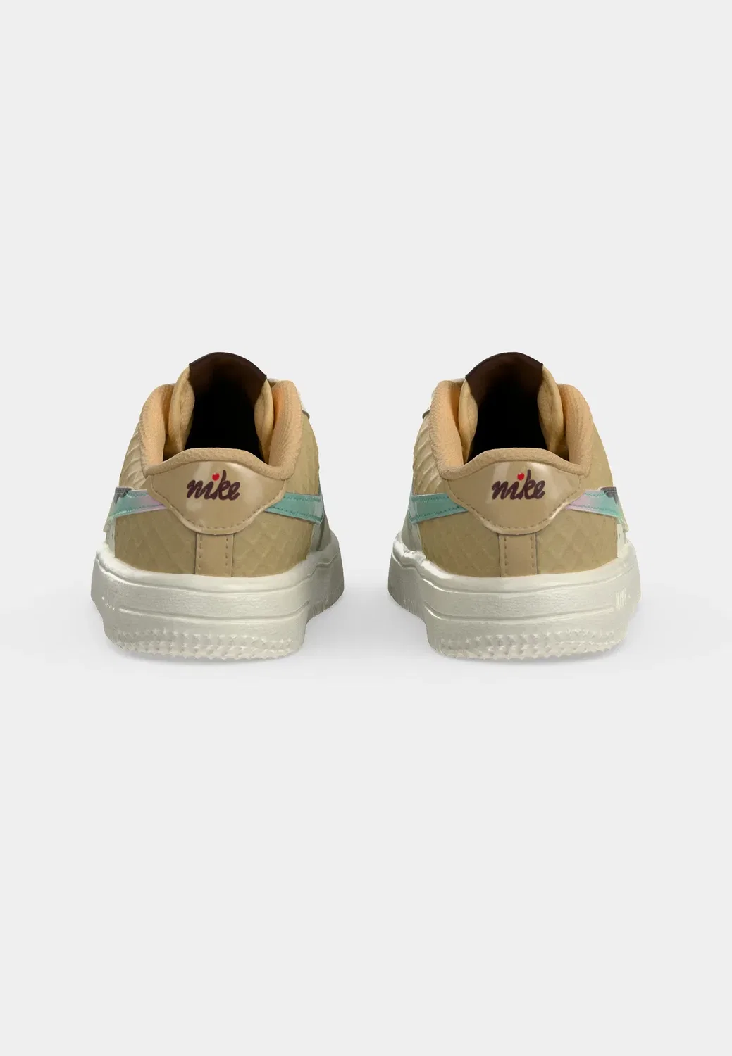 Кроссовки Force 1 low bt lace na16 унисекс Nike Sportswear, Sail/Multicolor/Sesame/Bleached Turq/Lemon Venom/Light Chocolate — фото 4
