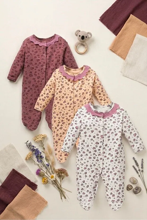 Детское боди-комбинезон для девочек с принтом Mielco, Multicolor