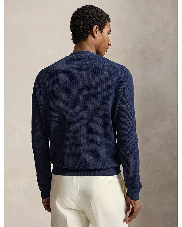 Мужской кардиган расслабленного кроя Polo Ralph Lauren, темно-синий — фото 3