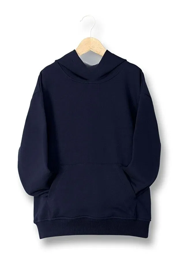 Детское худи с капюшоном хлопковая Unisex Kids Hooded Sweatshirt Ww Waka Waka Kids Store, Navy Blue — фото 2