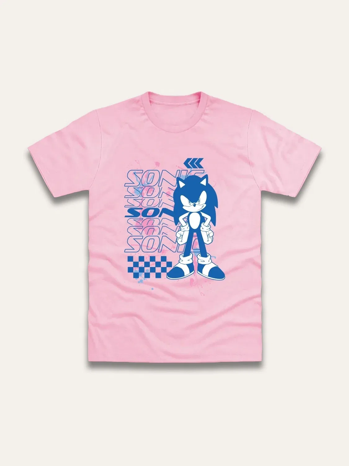 Футболка с принтом Sonic the Hedgehog Brand Threads, розовая