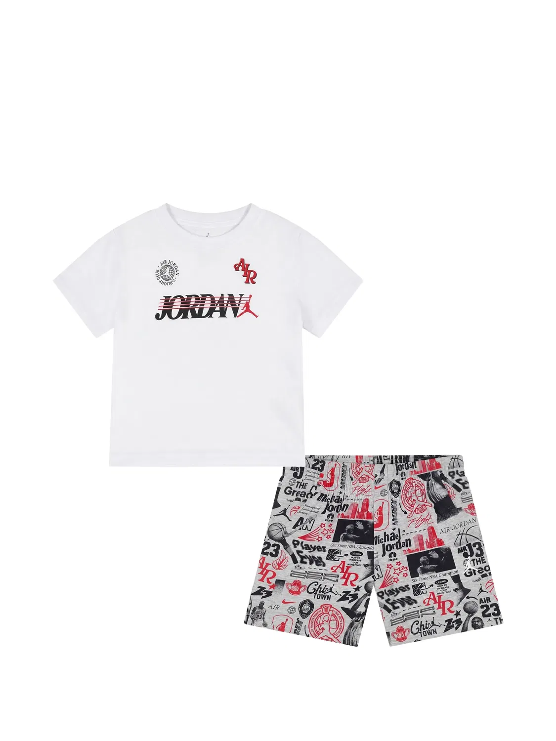 Комплект из футболки и шортов с графичным принтом Nike Kids, белый