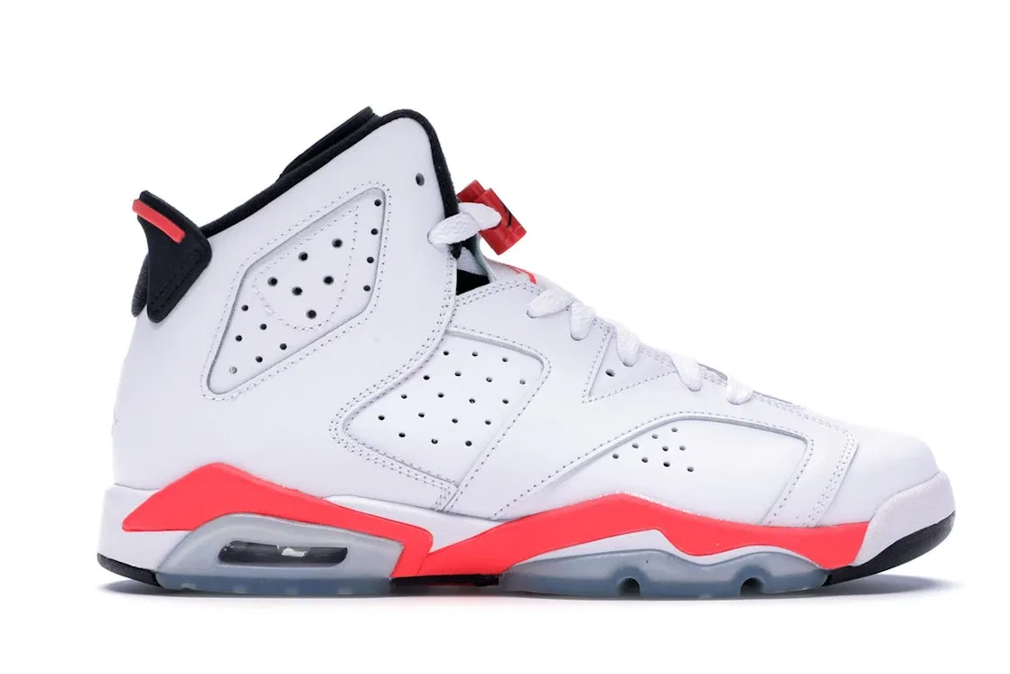 Детские кроссовки Lifestyle с перфорацией Jordan 6 Retro Jordan, White/Infrared