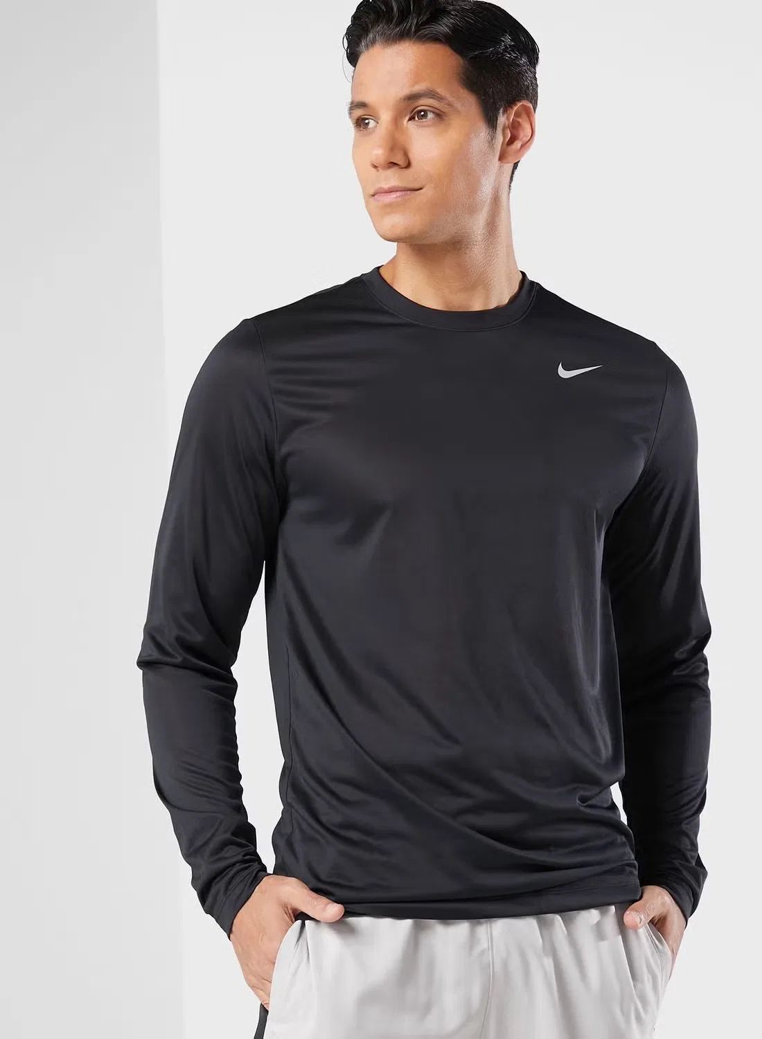 Футболка с длинным рукавом Dri-Fit Nike, черный