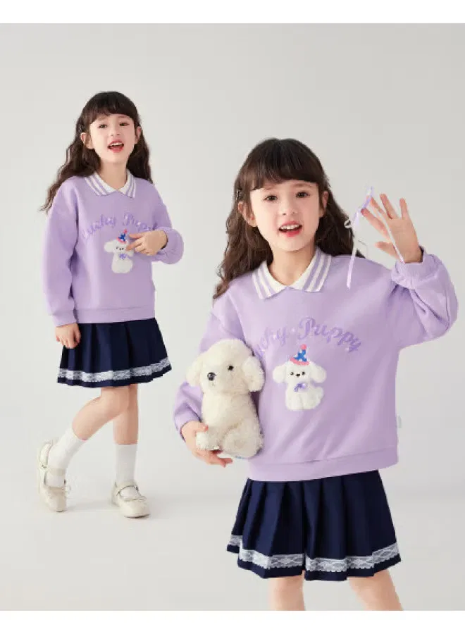 Свитшот с контрастным воротником, модель Contrast color lapel sweatshirt, Jellybaby