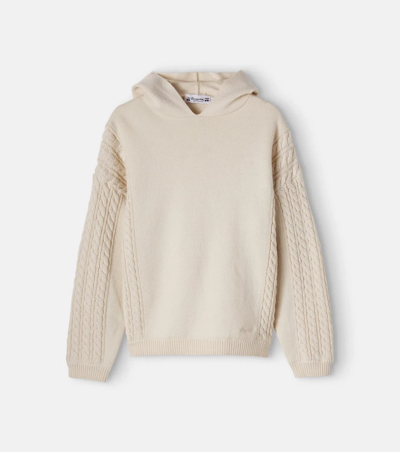 Вязаная толстовка с капюшоном Matheus Bonpoint, белый