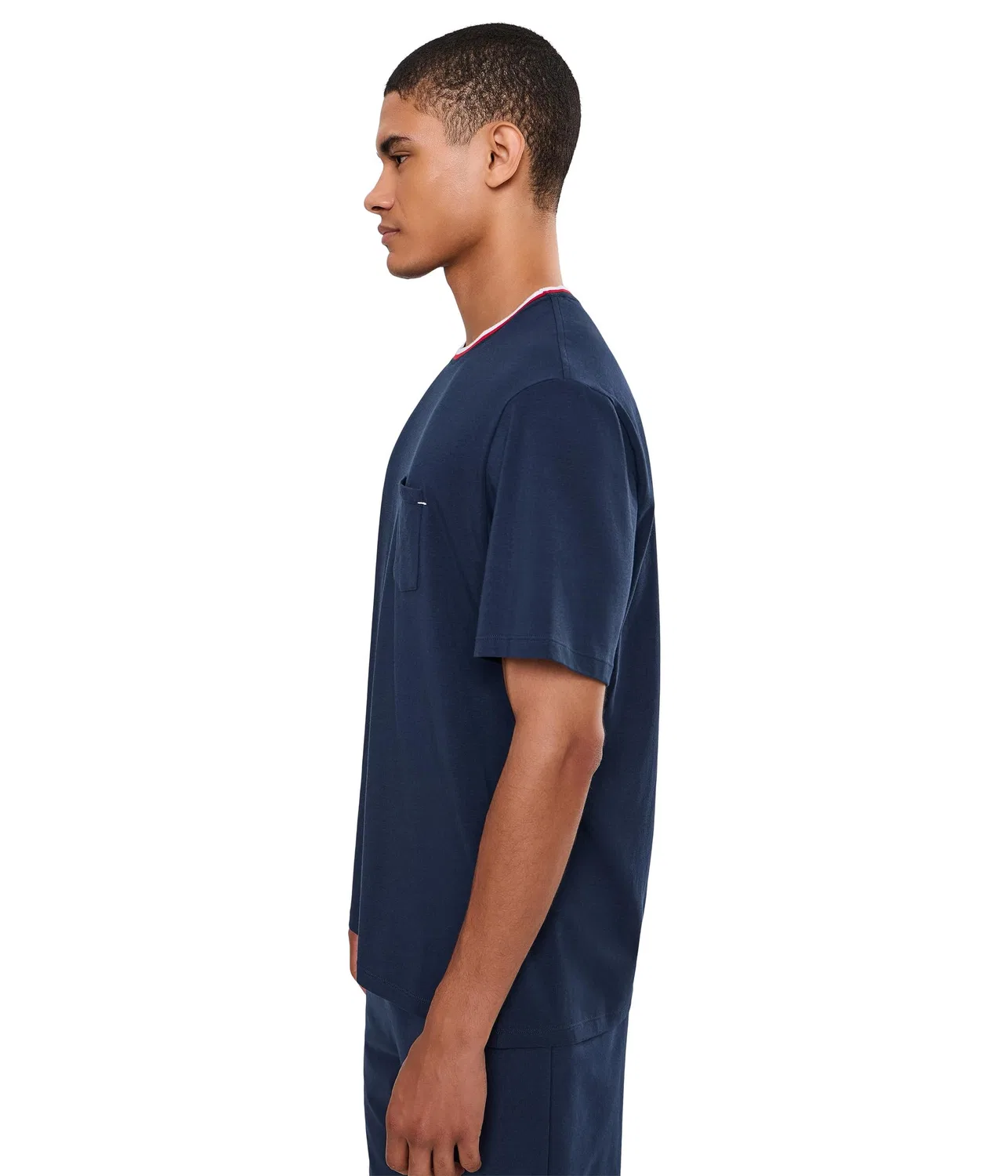 Пижамная майка с контрастным вырезом Lacoste, Navy Blue — фото 3