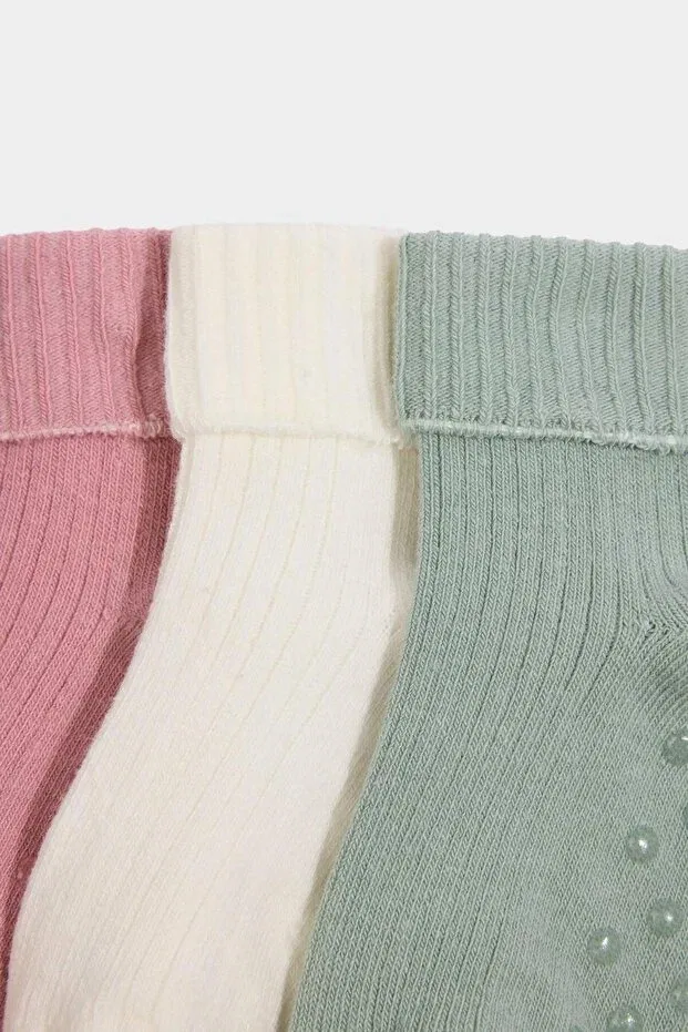 Детские носки для девочек хлопковые 3 пары Defacto, Multicolor-Kr1 — фото 3
