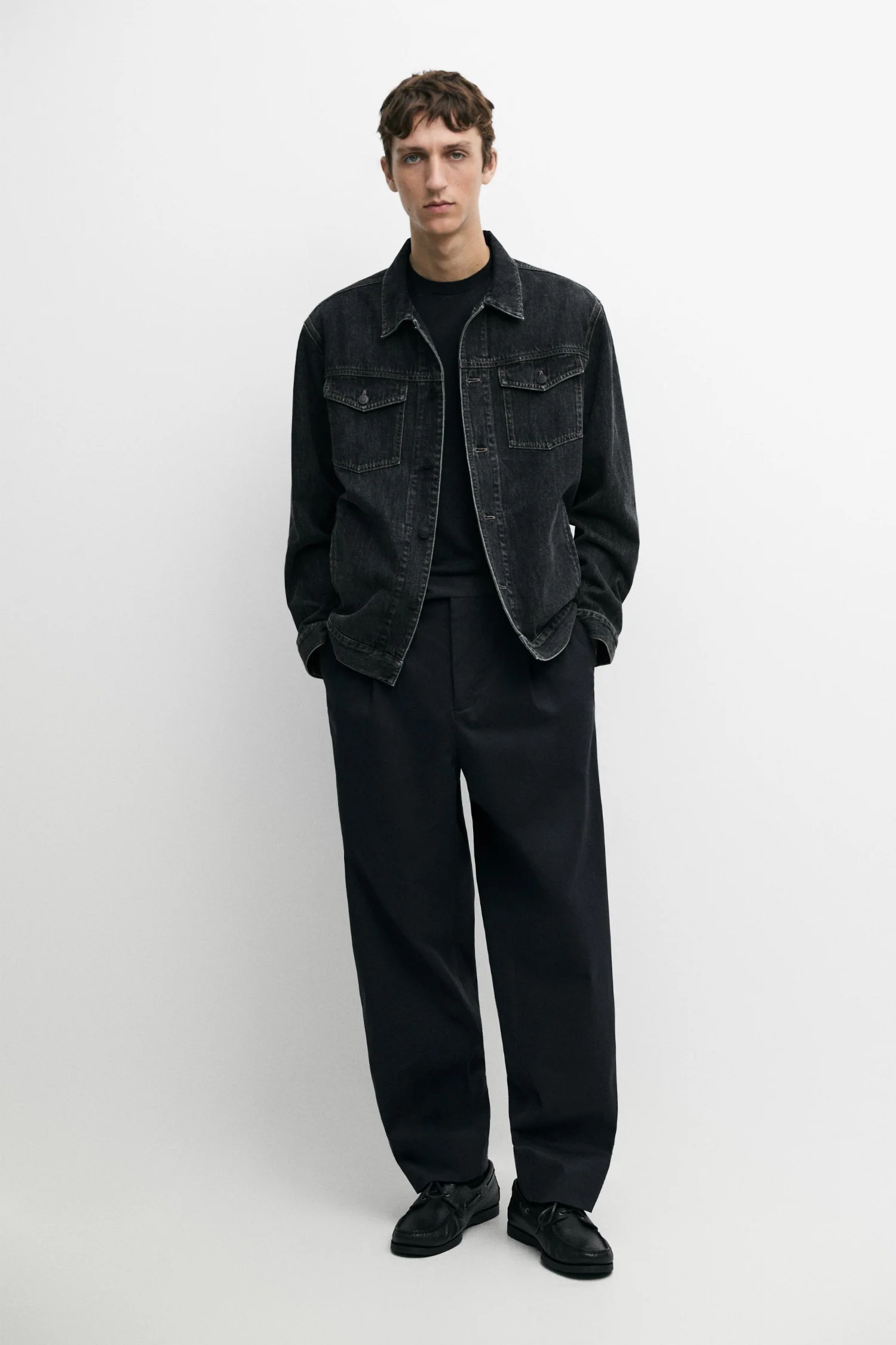 Джинсовая куртка Massimo Dutti Regular Fit Cotton, темно-синий