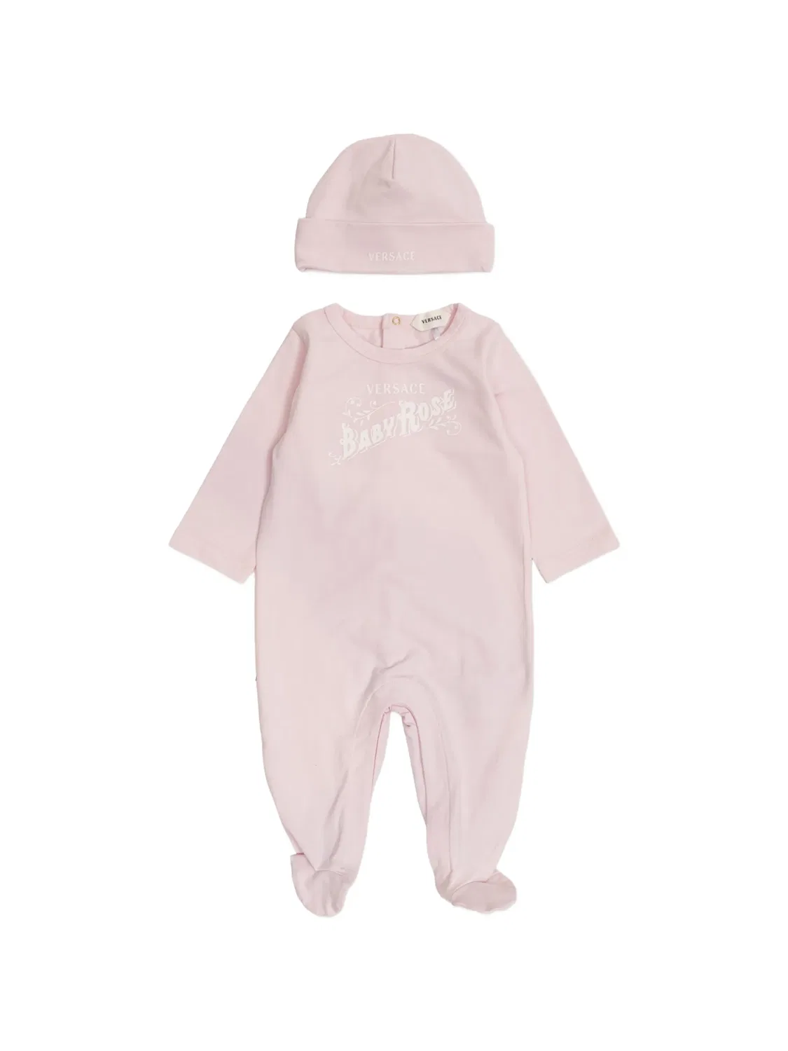 Комплект Baby Rose с длинными рукавами и логотипом Versace Kids, розовый
